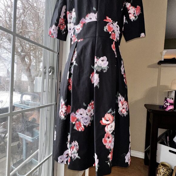 NWT Brooks Brothers Ponte Rose Dark Navy Party Dress Fit Flare Size 10 $228 - Picture 14 of 16